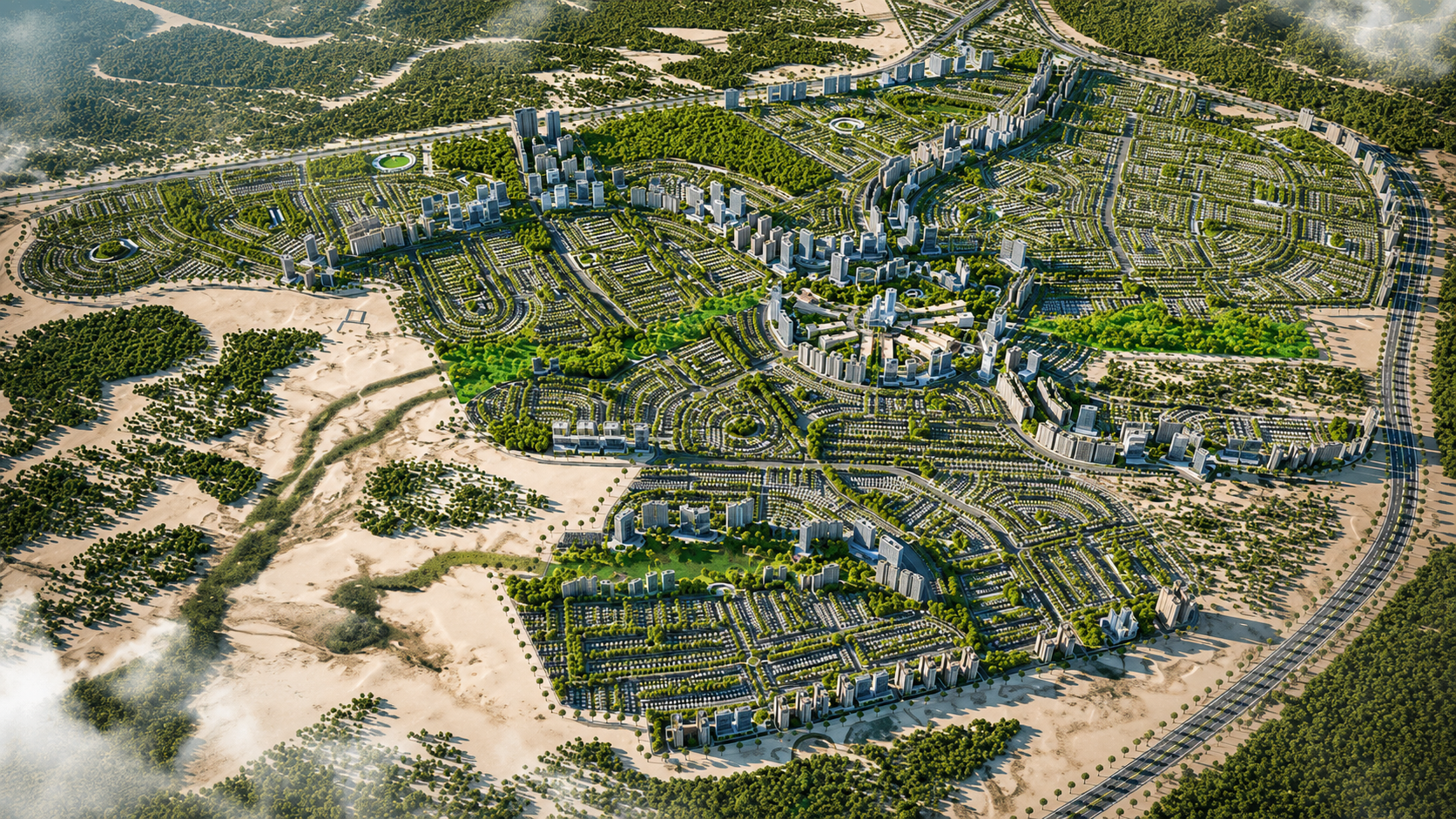 Faisal Town II master planned aerial view