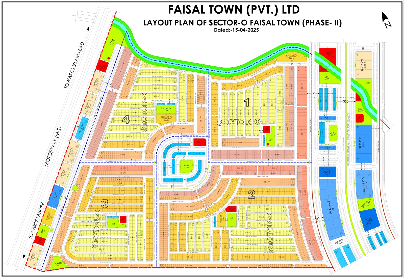 Faisal Town Phase 2 Sector O / Model Block plan