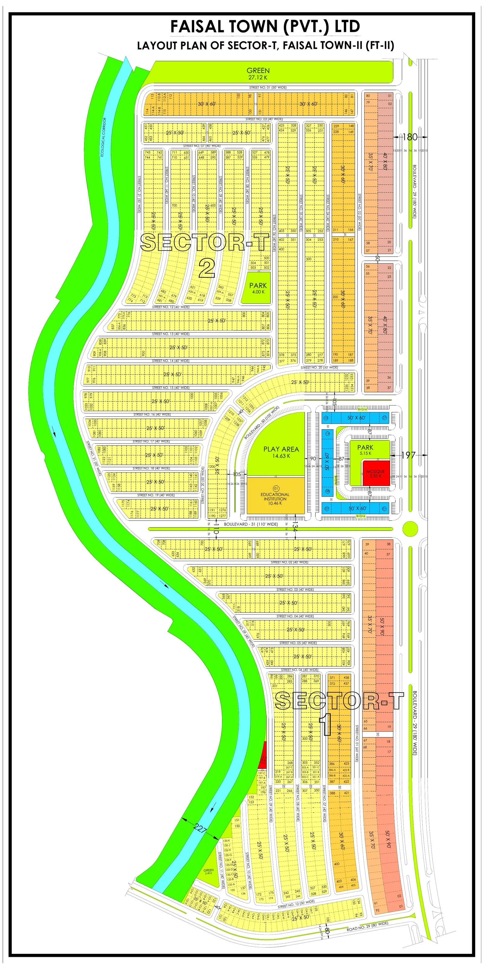 Faisal Town Phase 2 Sector T plan