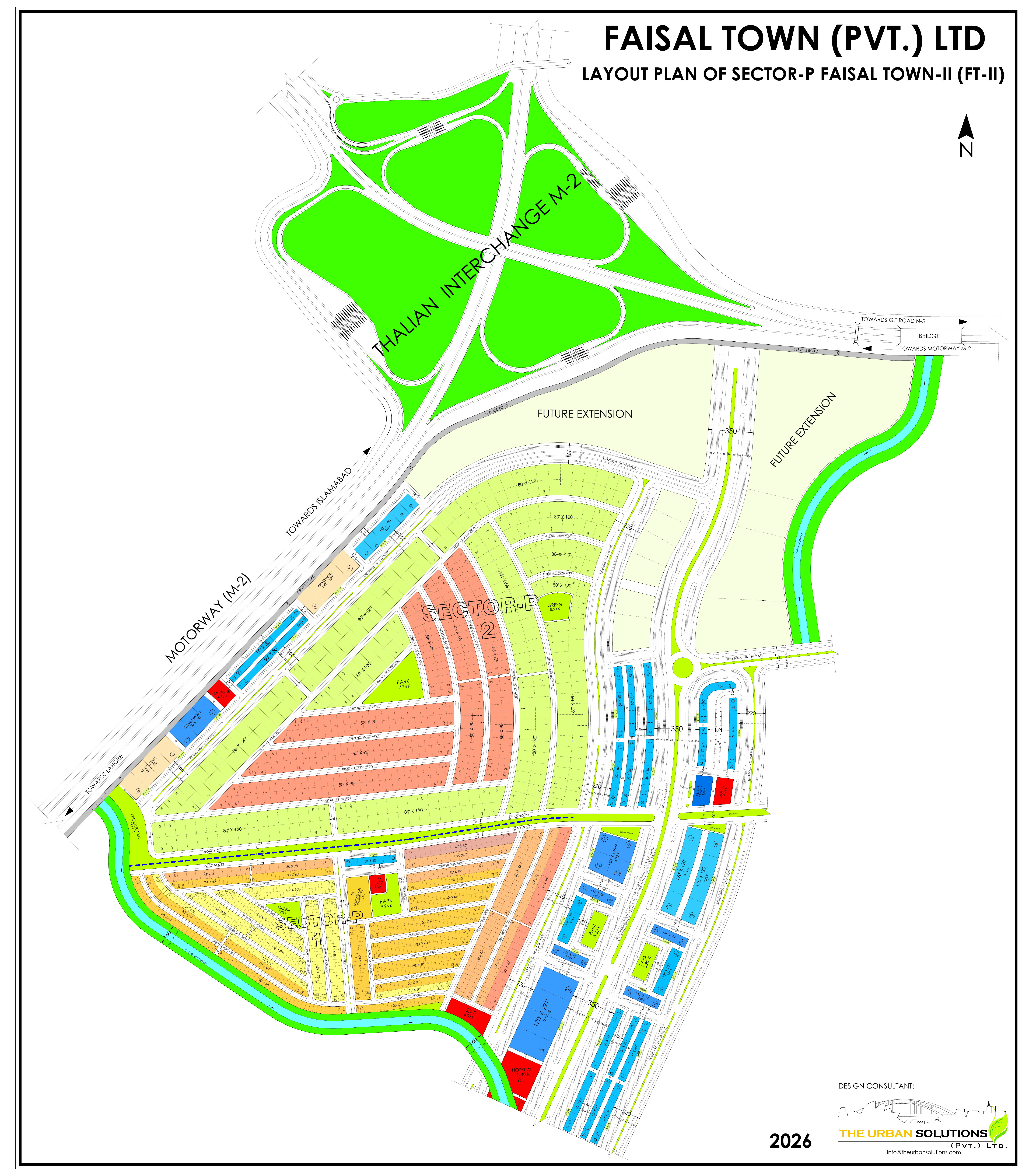 Opened Sector P Faisal Town II master plan